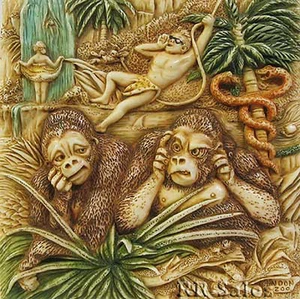 Harmony Kingdom Noahs Park Bungees In The Mist Tarzan Jungle Picturesque Tile - Picture 1 of 2