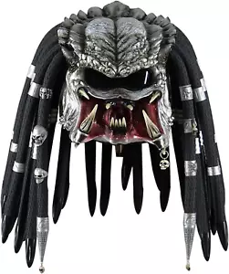 Raubtier Maske mit Dreads Haar Grusel Alien Maske Full Face Latex Maske Requisiten Hal - Bild 1 von 6