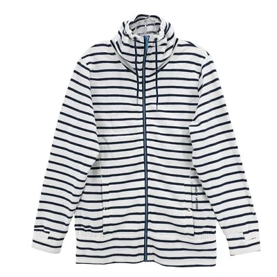 Sudadera HELLY HANSEN Bliss Cremallera Completa Azul Marino Blanco Rayas Náutica Para Mujer PEQUEÑA Foto 1 de 4