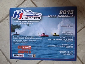 2015 H1 Unlimited Hydroplane Poster - Race Schedule & Drivers - Boat Racing - Picture 1 of 2