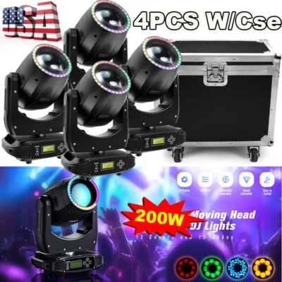200W 5R Beam Moving Head Stage Light RGBW Gobo Spot Lighting DJ Disco Show DMX - Image 1 of 4