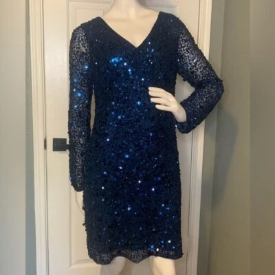 Aidan Mattox Formal Sequined Cocktail Dress. - Image 1 of 4