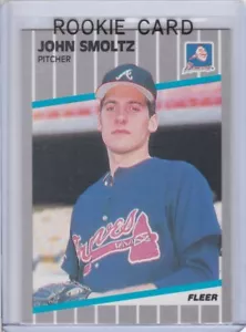 JOHN SMOLTZ ROOKIE CARD Atlanta Braves Baseball 1989 FLEER RC MLB HOFer - Bild 1 von 2