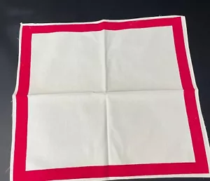 Vintage rot weiß Leinen Mittagessen Serviette schön 16” x 14,5” - Bild 1 von 11