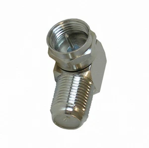 2x Coaxial F type Satellite Right Angle/Angled Male Plug Female Socket Adaptor - Picture 1 of 2