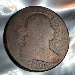 1801 DRAPPED BUST  LARGE CENT    #62P - Picture 1 of 8