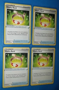 4x Vitality Band 185/202 Pokemon card Sword & Shield uncommon NM - Picture 1 of 1