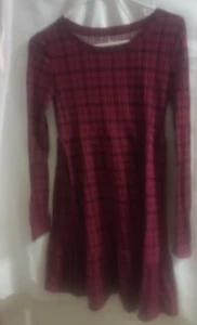 Red Black Buffalo Plaid Girls Size 10/12 Dress - Picture 1 of 5