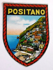 Souvenir-Aufkleber Positano Amalfiküste Panorama Salerno Italien 80er Oldtimer