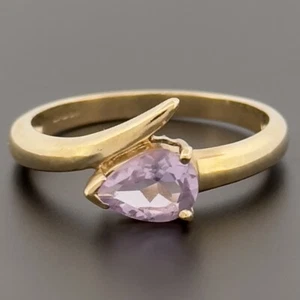 9ct Yellow Gold Amethyst Snake Ring Size N Hallmarked - Picture 1 of 10