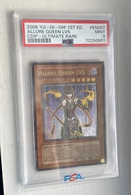 Yugioh! Allure Queen LV5 CDIP-EN007 Ultimate Rare 1st Edition PSA MINT 9 NEW - Image 1 of 2