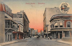 JIF72: EARLY POSTCARD VIEW OF HONOLULU, HAWAII STREET SCENE - Bild 1 von 2