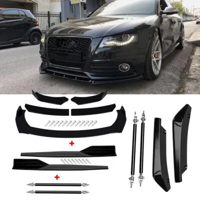 For Audi A4 B8 A5 A6 A7 B7 Front Bumper Lip Spoiler Body Kit Side Skirt Rear Lip - Image 1 of 4