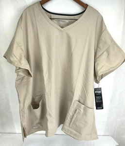 Greys Anatomy Size 5XL Professional Wear Active By Barco Scrub Top Khaki Tan New - Picture 1 of 12