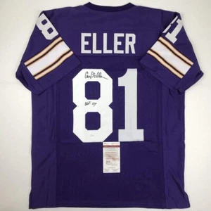 Autographed/Signed Carl Eller HOF 04 Minnesota Purple Football Jersey JSA COA - Picture 1 of 4
