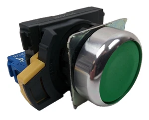 Omron A22NN-RNM-NGA-G100-NN Switch Pushbutton SPST-NO Panel Mount Green 22mm NEW - Picture 1 of 6