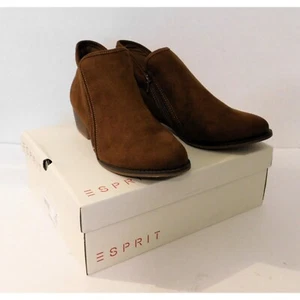 Esprit Hunter Madera Moda Botas Mujer Talla 10 Marrón Tacón Botín Imitación Gamuza - Imagen 1 de 11