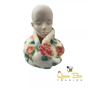 Infinity Scarf Womens Plush Floral Print Winter - Picture 1 of 2
