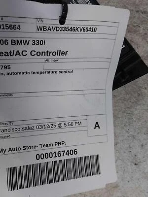 Used A/C Selector Switch fits: 2006 Bmw 330I Sdn automatic temperature control G - Image 1 of 4