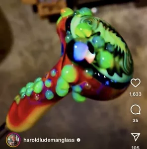 2022 Harold Ludeman Serendipity X Parrucca Verde Wag Grande Cucchiaio Opale Pipa - Foto 1 di 16