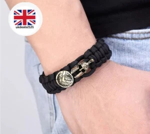 Nordic Outdoor Spartan Lanyard Bracelets Men Vikings Survival Paracord Bangles - Picture 1 of 8