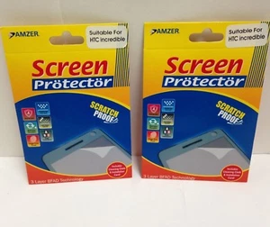 Lot of 2 Amzer Cell Phone Screen Protectors HTC Incredible PB31200 - Clear - Picture 1 of 5