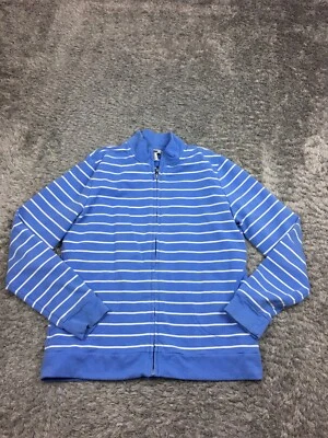 Talbots Full Zip Jacket Womens Size Small Blue Stretch Striped - Image 1 of 4