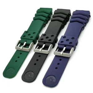 Bracelet montre de plongée Seiko SKX013 MONSTER 20 mm 22 mm caoutchouc noir ventilation Z20 - Photo 1/12