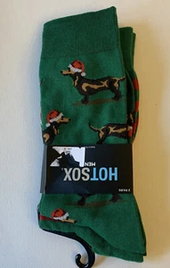 DAUCHSHUND MENS HOT SOX CHRISTMAS 2 DESIGNS SOCKS - Picture 1 of 5