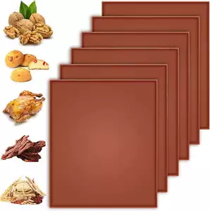 6Pcs Silicone Dehydrator Trays Nonstick Silicone Drye Mats Edge Compatible New - Picture 1 of 10