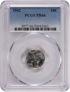 1942 Mercury Silver Dime PR66 PCGS - Picture 1 of 2