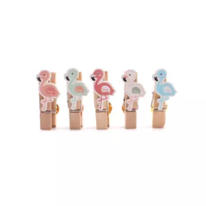 5PCS ins style flamingo wood clip Push Pins,Thumbtack,home decor,photo clip - Picture 1 of 2