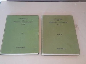 HANDBOOK OF WIRELESS TELEGRAPHY 1938 VOL 1 & 2 ADMIRALTY - LINDARS RADIOS - Picture 1 of 2