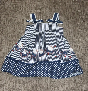Hello Kittle Stars & Stripes Toddler Girls Dress 3T - Picture 1 of 4
