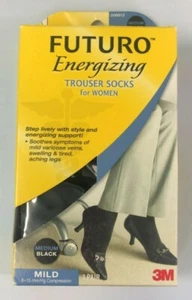 Futuro Energizing Trouser Socks for Women Mild Compression, Black Medium 006813 - Picture 1 of 2