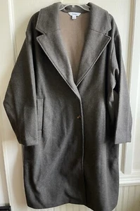 NEW Old Navy Women’s Plus SZ 2X Wool Long Coat Brown - Picture 1 of 8