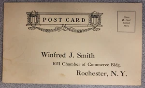Winfred J. Smith Chamber of Commerce  Business Insurance Agent Roch. NY Postcard - Imagen 1 de 2