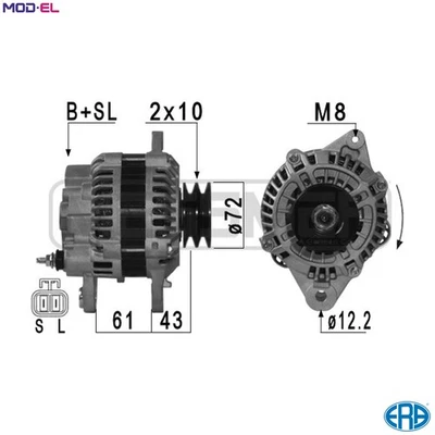 ALTERNATOR 210950A FOR MITSUBISHI PAJERO/III/SHOGUN/Canvas/Top/Wagen/Hardtop - Image 1 of 4
