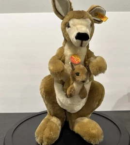 Peluche Steiff Kango Canguro Joey 062711 Alemania Algodón Nuevo con Etiquetas Nuevo de Lote Antiguo - Imagen 1 de 21