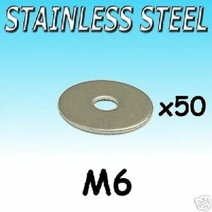 Arandelas De Acero Inoxidable PENNY M6 Para Barco Marítimo Etc 50 Paquete - Picture 1 of 1