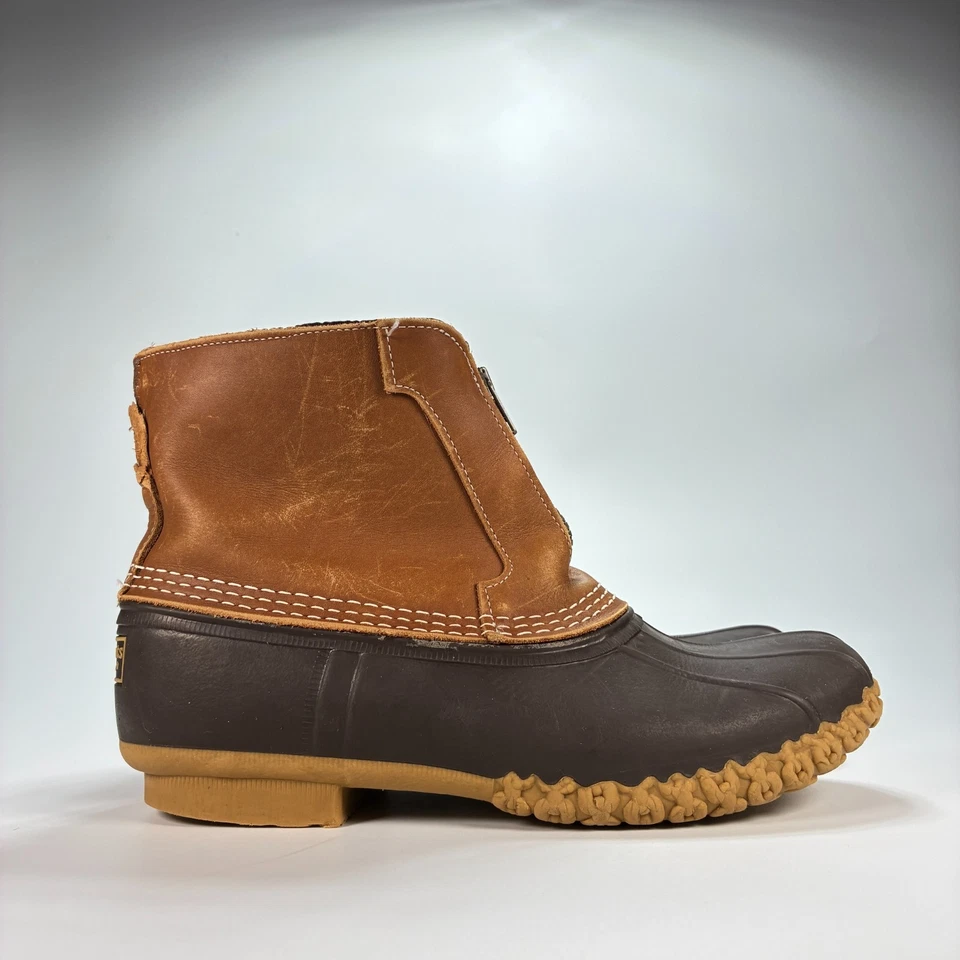 Bean Boots de L.L. Botas impermeables con cremallera de cuero marrón tostado Bean para hombre talla 9 Foto 1 de 4