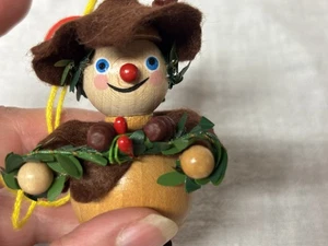 Vintage Steinbach PINECONE LADY Wooden German Xmas Ornament 3-1/2” Tag On - Picture 1 of 9