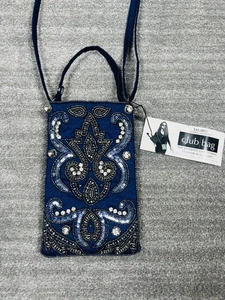 BAMBUS TRADING HAND PERLEN CLUB TASCHE BLAU HANDY CROSSBODY ARMBAND GELDBÖRSE - Bild 1 von 10