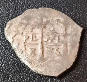 - BOLIVIEN - POTOSÍ 1 REAL 1675 - Cob - Assayer E. CARLOS II - Clear Date, Assayer - Bild 1 von 2