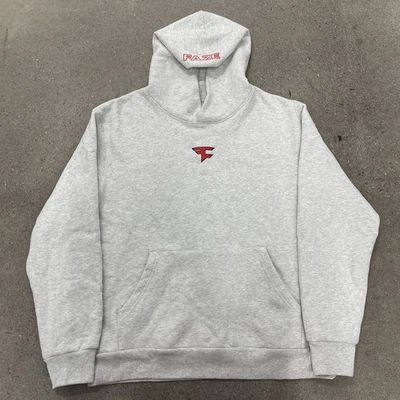 Faze Hoodie Mens White Red Faze Logo Fleece Pullover Sweater Size L - Image 1 of 4