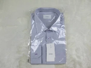 NEW Eton Dress Shirt Mens 47 18.5 3XL Pink Check Cotton Contemporary Business - Picture 1 of 13