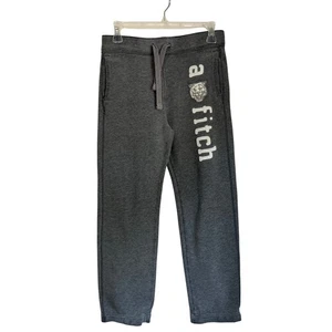 Y2K Kids Abercrombie & Fitch Gray Logo Sweatpants Size L - Picture 1 of 8