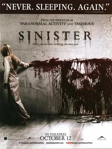 2012 PRINT AD - SINISTER HORROR MOVIE PROMO AD - NEVER. SLEEPING. AGAIN. AD ONLY - Picture 1 of 1