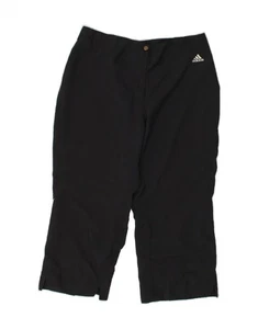 ADIDAS Womens Capri Trousers UK 14 Medium W30 L20 Black Polyester BL16 - Picture 1 of 3
