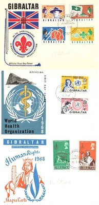 Gibraltar 1968 FDC Scouts Association Human Rights WHO World Health Organization - Image 1 of 4